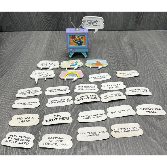 The Simpsons Other - Vintage 1990 The Simpsons TV Speech Bubble Set Talk Box Playset Twentieth Fox